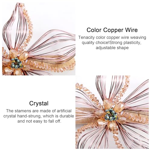 Mistofu DIY Copper Wire Metal Hand-woven High-level design Barrettes Elegant Hair Accessories, Gifts for Women Girls (yellow-a) - color: yellow-a