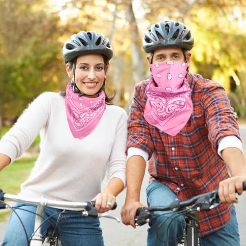 NACHLYNN 10/20pcs Paisley Bandanas Assorted Bandanas Cowboy Polyester Headbands Square Scarf Headwear - color: Pink