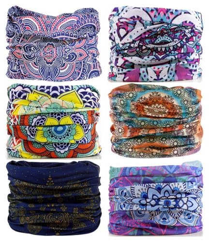 Head Wrap Headwear Headband Bandana Face Mask magic scarf for men & women - color: 6pcs. Camouflage