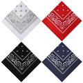 PLULON Bandanas for Men Women 4/12/24/30 Pack, Paisley Pattern Bandana Bulk Headbands Handkerchief Face Mask 100% Polyester - color: 4 Colors