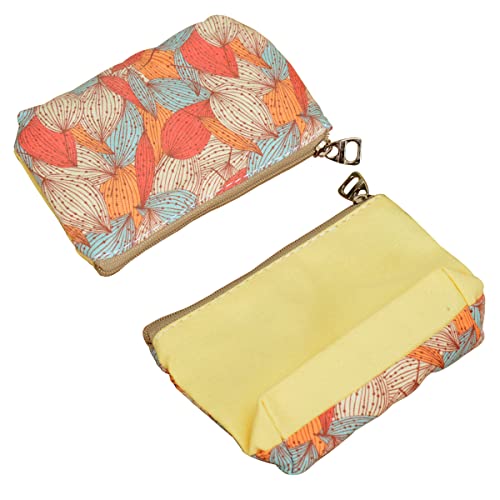 Women and Girls Cute Fashion Coin Purse Wallet Bag Change Pouch Key Holder - color: Leaves