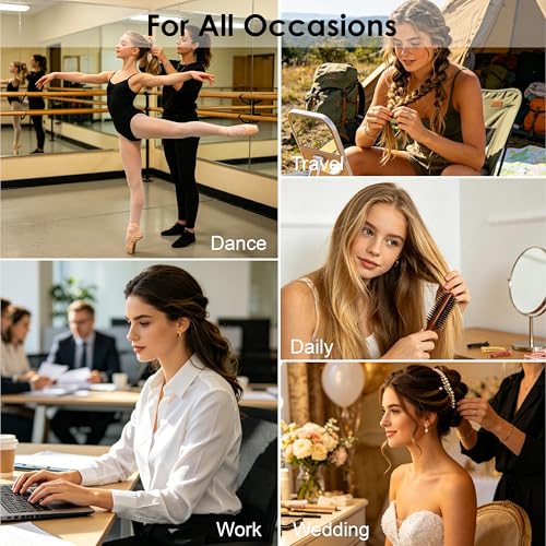 Hair Accessories Kit, Bobby Pins Set with Storage Box, Dance Competition Essentials Hair Styling Kit for Women Travel Ballet Updo Hairstyles (Brown) - color: Brown