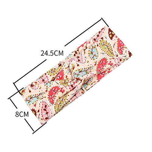 Women's Wide Bandana Headwrap Stretch Yoga Sweatband Turban Criss Cross Head Wrap Twist Head Bands for Women (4 Pack Paisley Printed Style D) - color: 4 Pack Paisley Printed Style D