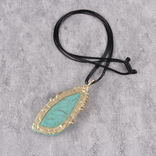 Leather Necklace for Women Large Pendant Hippie Choker Necklace Vintage Sweater Necklace Chunky Boho Necklaces for Women - style: Bohemian Style Necklaces