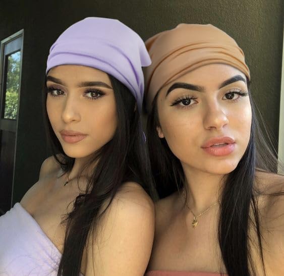 WOVOWOVO 8 Pcs Hair Scarf Headband for Women Girls Non Slip Elastic Boho Triangle Head Scarf Bandana - color: Breeze Apricot