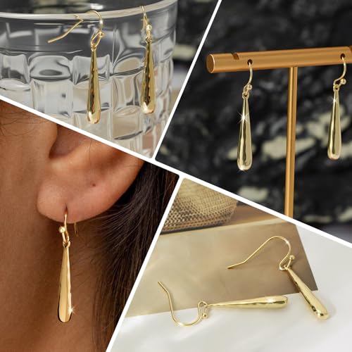 Dangle Earrings For Women, Silver Plated Lightweight Drop Earrings With Sparkling Cubic Zirconia,14K Gold Plated Hypoallergenic Face Shaping Earrings For Wedding Party Daily Office Jewelry Gift - color: Gold-A