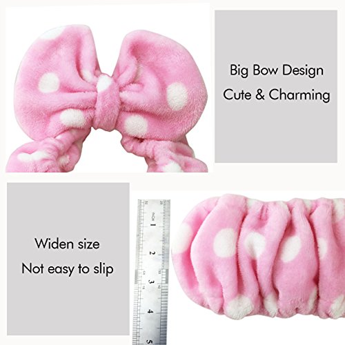 Hairizone Cosmetic Hair Band With Bowknot, for Kids and Girls, Light Pink | Soft and Cute Big Bow Headband, For Face Washing, Shower Spa, Makeup, Wrap Hair - color: Pink