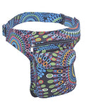 The Collection Royal Handmade Festival Waistpack Boho Hippie Waist Bag Hip Bum Running Belt Fanny Pack Travel Utility Belt (Blk+Grn) - color: Blk+Grn