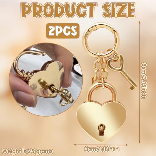 Gold Heart-Shaped Chain Pendant, Bag Charms for Handbags Fashion Accessories for Women - color: Gold