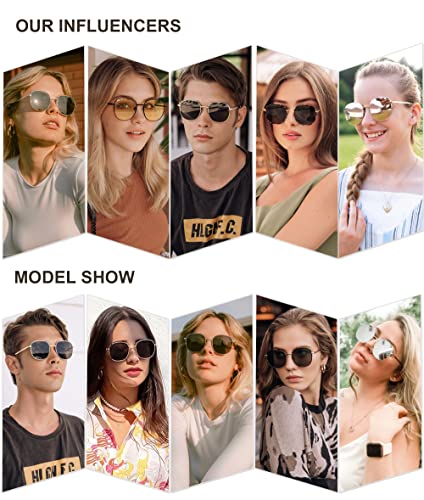 SOJOS Classic Trendy Square Sunglasses for Women Men Cute Big Frame Gold Shades SJ1137 - color: Gold/Brown