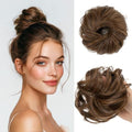 CJL HAIR 2PCs Small Cute Messy Bun Hair Piece for Thin Hair Women Mini Synthetic Curly Bun Scrunchies Updo Hairpieces Chocolate - color: 2PCS-Chocolate
