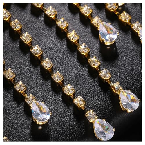 Sexy Gold Rhinestone Leg Body Jewelry,Bikini Elastic Leg Thigh Chain Multi-layered Silver Crystal Tassel Thigh Chain Festival Nightout Body Accessory Jewelry for Women - style: Gold