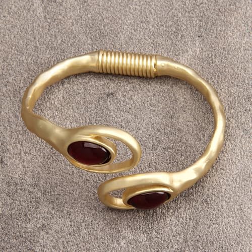 Gold Cuff Bracelet for Women Silver Beaded Bracelets Open Bangle Stackable Stretch Bead Bracelet Boho Jewelry Gifts for Wife Couple - style: Gold Chunky Bracelet