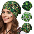 Bohend Bohemian Beanie Hats Headwear Cap Stretch Non Slip Bandanas Sleep Turbans Hats for Women Men Close top Head Covering - style: Shamrock