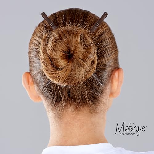 Carved Wooden Hair Sticks Set, Traditional Hair Chopsticks, 7 inches, 2 Pack, Vintage Style (Brown) - color: Brown