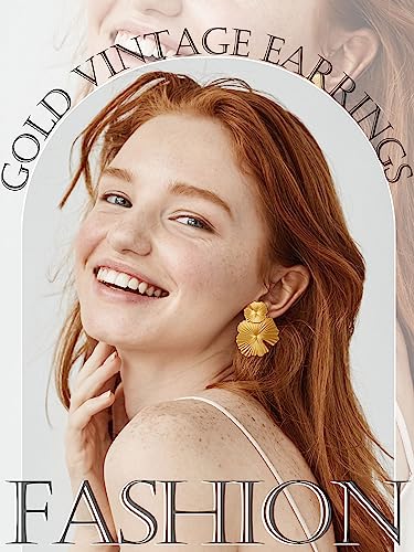 Glenmal Gold Statement Earrings for Women Large Gold Geometric Earrings Woven Twisted Leaf Earring Jewelry Gift - style: Boho Leaf
