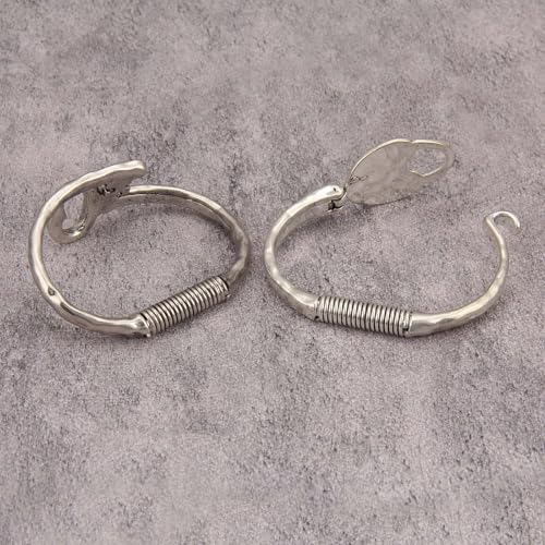 Gold Cuff Bracelet for Women Silver Beaded Bracelets Open Bangle Stackable Stretch Bead Bracelet Boho Jewelry Gifts for Wife Couple - style: Cuff Statement Bracelets Set