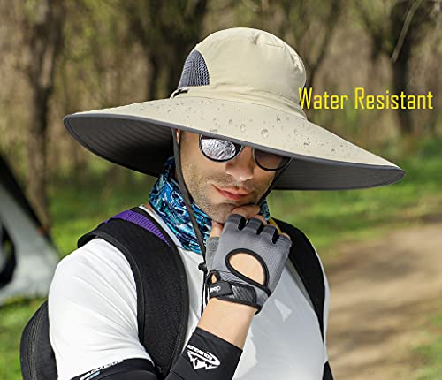 Leotruny Men Wide Brim Sun Hats UPF50+ Waterproof Breathable Bucket Hat for Fishing, Hiking, Camping - color: C05-dark Grey Ink