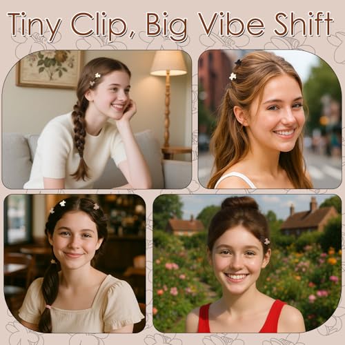 Hair Clip, 50Pcs Small Flower Claw Clips for Women Girls, Mini Matte Hair Clips with Strong Grip, Neutral Color, Hair Styling Accessories, Christmas Gifts - color: Style10:Neutral Color (Flower)