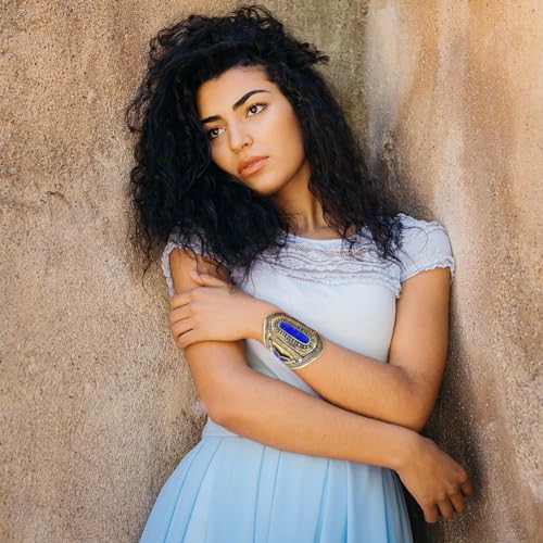 Duel On Jewel Afghan Baloch Tribal Wide Adjustable Cuff Bracelet for Women, Handmade Oxidized Alloy Wrist Cuff with Engraved Kuchi Inspired Design, Statement Bohemian Festival Jewelry, 0.8 to 3.5 Inch - style: Baloch Blue