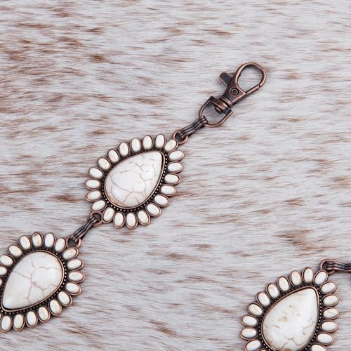 Montana West Rustic Couture's Large Western Concho Metal Belts for Women Cowgirl - color: Buttery White