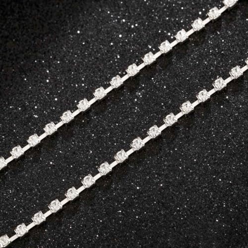 Bounzhi Rhinestone Crossover Body Chain Bra Shiny Crystal Chest Harness Bikini Body Jewelry - style: Rhinestone-Silver