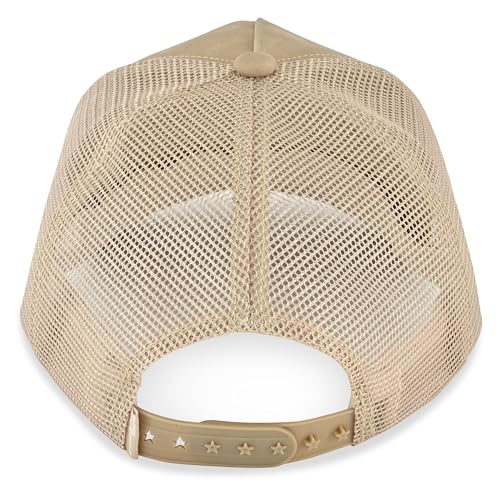 VINTAGE HAVANA Trucker Hats Women | Mesh Adjustable Snapback Hat | Men & Women Cute Trendy Fashion Baseball Cap - color: Camel/White