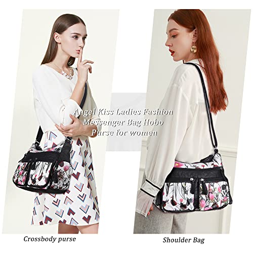 Angel Kiss Crossbody Bags for Women, Ladies Shoulder Handbags and Purses Medium Faux Leather Pocketbooks | Ladies - color: 7pink/Black