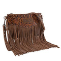 Wrangler Crossbody Small Purse for Women Wristlet Fringe Bag Western Purse - color: Angel Oakwood