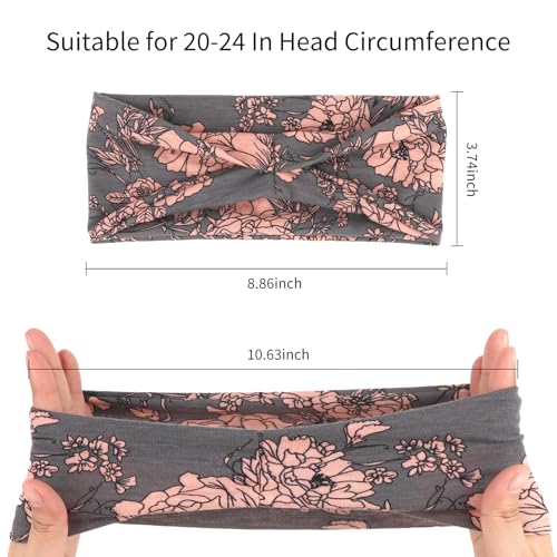 YARIEW 6Pcs Headbands Paisley Bandanas Head Bands Sweat Band Hair Wrap Headwrap Fashion Boho Wide Thick Workout Yoga Elastic Headbands Mens Cooling Running Sports Headband Sweatbands for Women and Men - color: Multi-colored-4