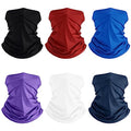 Geyoga 6 Pieces Summer UV Protection Cooling Neck Gaiter Face Clothing Neck Gaiter Mask Scarf Sunscreen Breathable Bandana - color: Simple Color