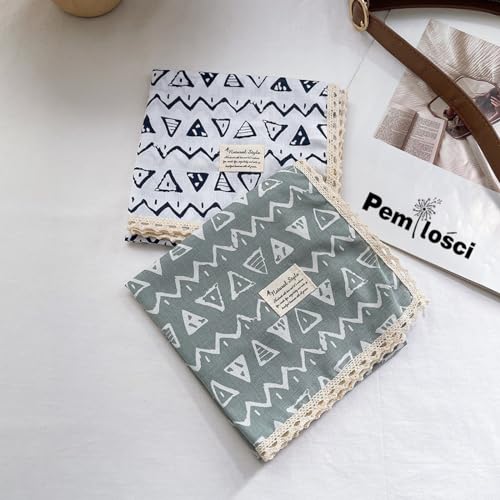 Soft Cotton Like Lace Bandana Headband, Head Wrap, Protective Coverage, Hair Neck Scarf for Women 24 x 24 inch - color: Cas025 - Triangle W