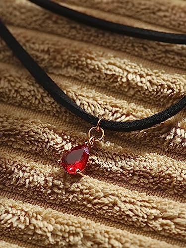 Sacina Layered Black Choker Necklace, Glass Teardrop Chocker, Black Necklace, Gothic Goth Boho Choker, Christmas Jewelry Gift For Women - color: 7