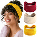 Head Bands For Women's Hair Band Wide Headband Red Yellow Khaki Head Wraps Non Slip Turban Knotted Sweatband Stretchy Headband For Women Girls Fashion Hair Accessories 3 Pcs - color: Style 151