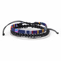 Hippie Necklaces For Women Men, Boho Woven Rope String Bracelets Handmade, Adjustable Braided Long Rope Charm Pendant, Peace Sign Bohemian Couple Bracelets Jewelry Keychain - color: hippie bracelets 643