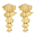 Gold/Silver Shell Dangle Earrings for Women Seashell Drop Dangle Earrings Ocean Beach Earrings Summer Jewelry - color: 14 Gold Plated