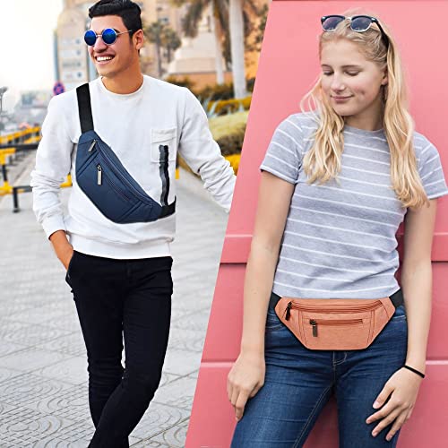 Fanny Pack for Men Women,Crossbody Waist Bag Pack,Belt Bag for Travel Walking Running Hiking Cycling,Easy Carry Any Phone,Wallet (Dark blue) - color: Dark blue