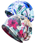 XYIYI Womens Chemo Headwear Hats Cotton Slouchy Beanie Cap Scarf - color: 2pcs Ink Water Red Blue-w