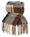 Loritta Womens Scarf Fashion Long Plaid Shawls Wraps Big Grid Winter Warm Lattice Large Scarves Gifts - color: R-khaki Beige Lattice