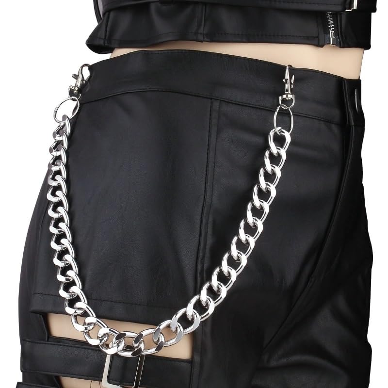Pants Chain Wallet Chain Punk Chain Hip Hop Butterfly Lock Charm Jeans Chains Rock Chains for Women Men Hipster Women Fashion Trendy Waist Pants Chain Jewelry Clothing Accessories - color: cross 3