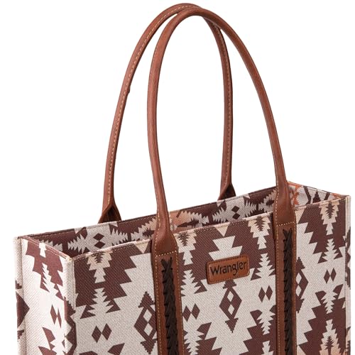 Wrangler Tote Bag for Women Western Purse and Aztec Satchel Handbag - color: Angel Diamond Camel