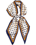 Purse Scarf For Handbags Head Scarves For Women's Hair Bags Scarfs Long Skinny Scarves Fashion Silky - color: A23-blue and White Spots