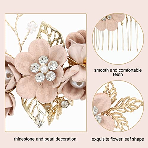 inSowni 20 Pack White Dusty Pink Blue Flower Bridal Wedding Hair Side Combs+Flower Hair Pins+Twist Spiral Pearl Hair Pins Floral Hair Pieces Headpieces Accessories for Brides Bridesmaids Women Girls - color: 20 Pack Dusty Pink Flower Hair Pins Combs Acces