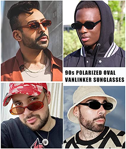 VANLINKER Polarized Retro Oval Sunglasses for Women and Men Small 90s Style VL9580 - color: C3c5 Brown Frame/Light Brown Frame