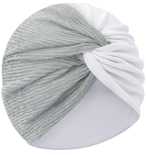 XYIYI Chemo Headwear Turban for Women, Cancer Patients Head Wrap Cover Hat for Hair Loss - color: White