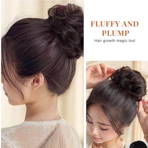 erioctry Hair Bun Maker Donut Shaped Hair Tool for Chignon Updo Lazy Hair Styling Accessory Dark Brown