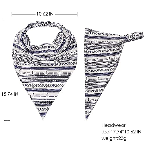 Vercret 6 Pack Hair Scarf Headband for Women Elastic Bandana Head Scarf Large Boho Triangle Kerchief with Clips Non Slip Scarves - color: C Pack Floral