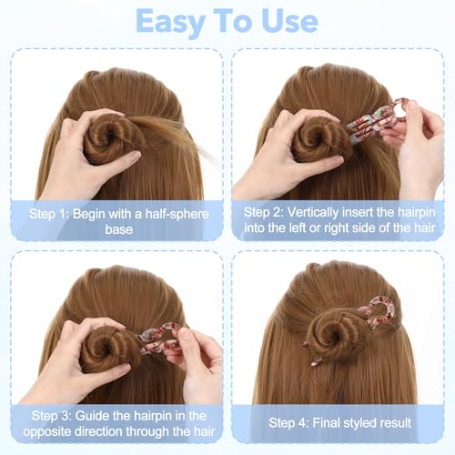 6Pcs Hair Pin for Women, Prestige French HairPin, Strong Durable Flat HairClips for All Hairs, Cute Hair Fork Hairs Styling Accessories for Party Valentine's Day(2 Styles)