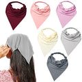 Vercret 6 Pack Hair Scarf Headband for Women Elastic Bandana Head Scarf Large Boho Triangle Kerchief with Clips Non Slip Scarves - color: F Pack Light Color