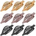 9 Pack Flat Hair Clips for Women, Matte Claw Clips for Thick & Thin Hair, Suitable for Driving (Beige,Camel,Black) - color: Beige/Camel/Black-Regular